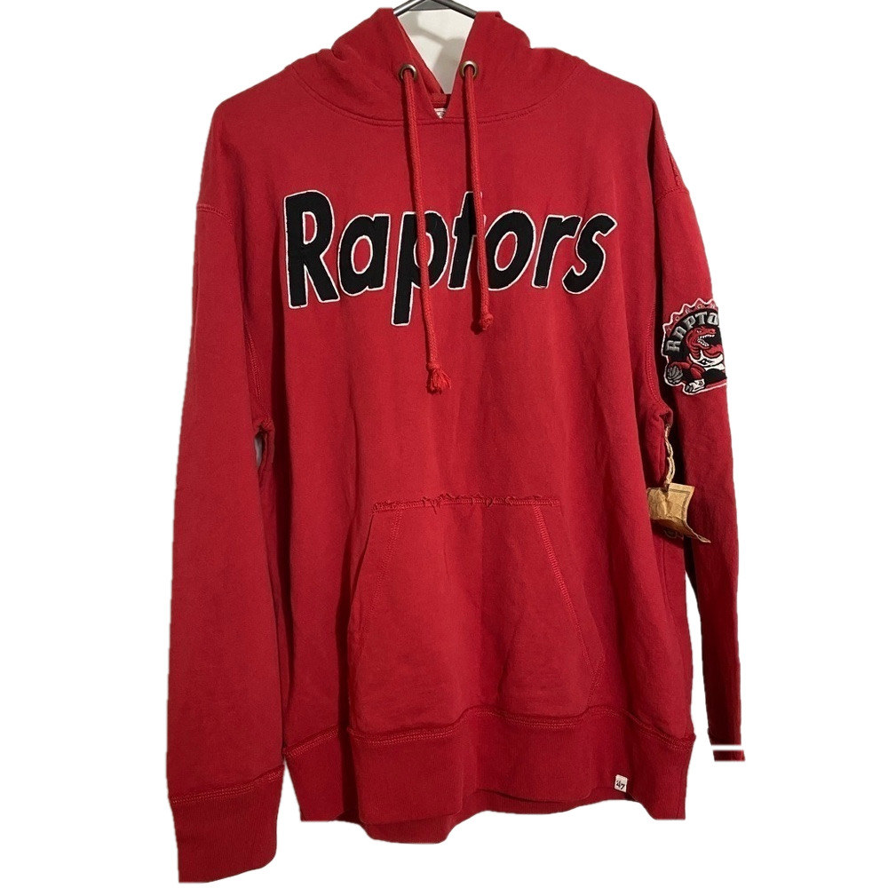 TORONTO RAPTORS 47 men’s red pull over hoodie long sleeve sweater size  M